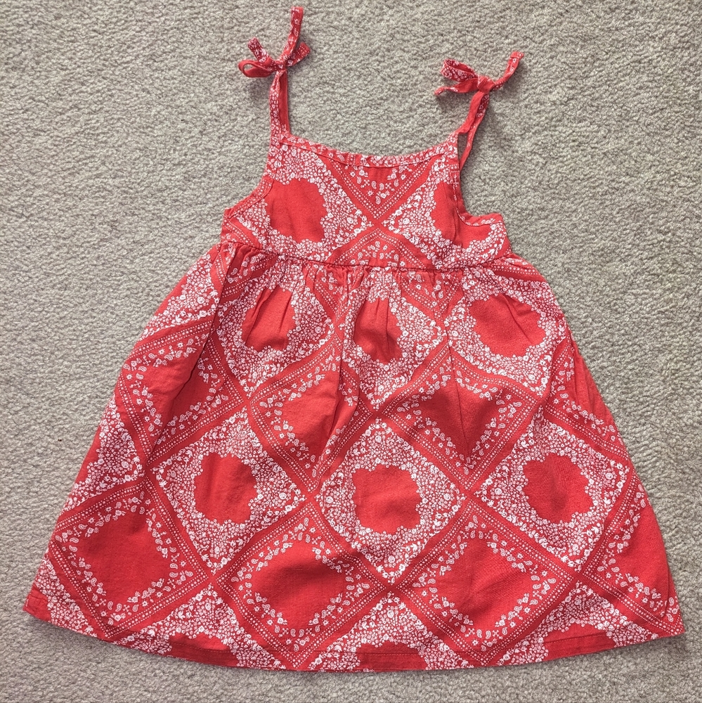 Oshkosh B'gosh Off Red Floral Patterned Flowy Dress, Size 3T